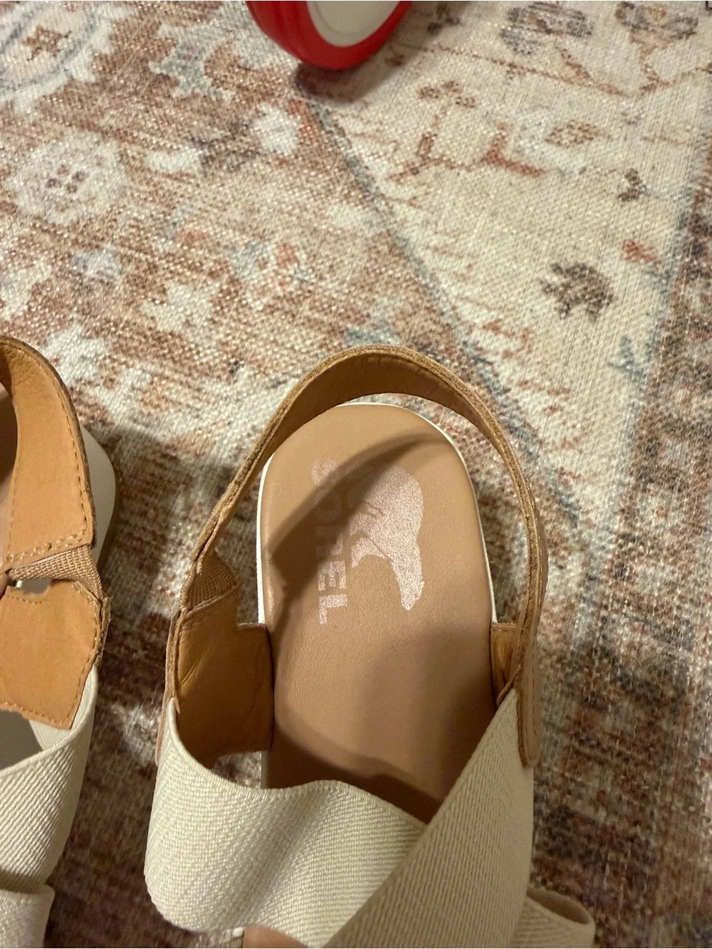 Sorel Tan and Cream Platform Wedge Sandal